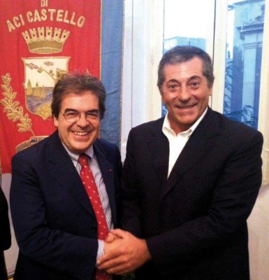Enzo Bianco, sindaco di Catania, e Filippo Drago sindaco di Aci Castello