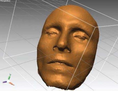 Il modello in 3D della maschera di Vincenzo Bellini
