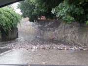 Praticamente bloccata la strada che da via Novalucello porta in viale Lainò