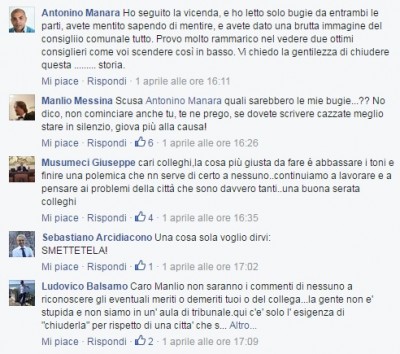 I commenti del litigio tra Manlio Messina e Lanfranco Zappalà
