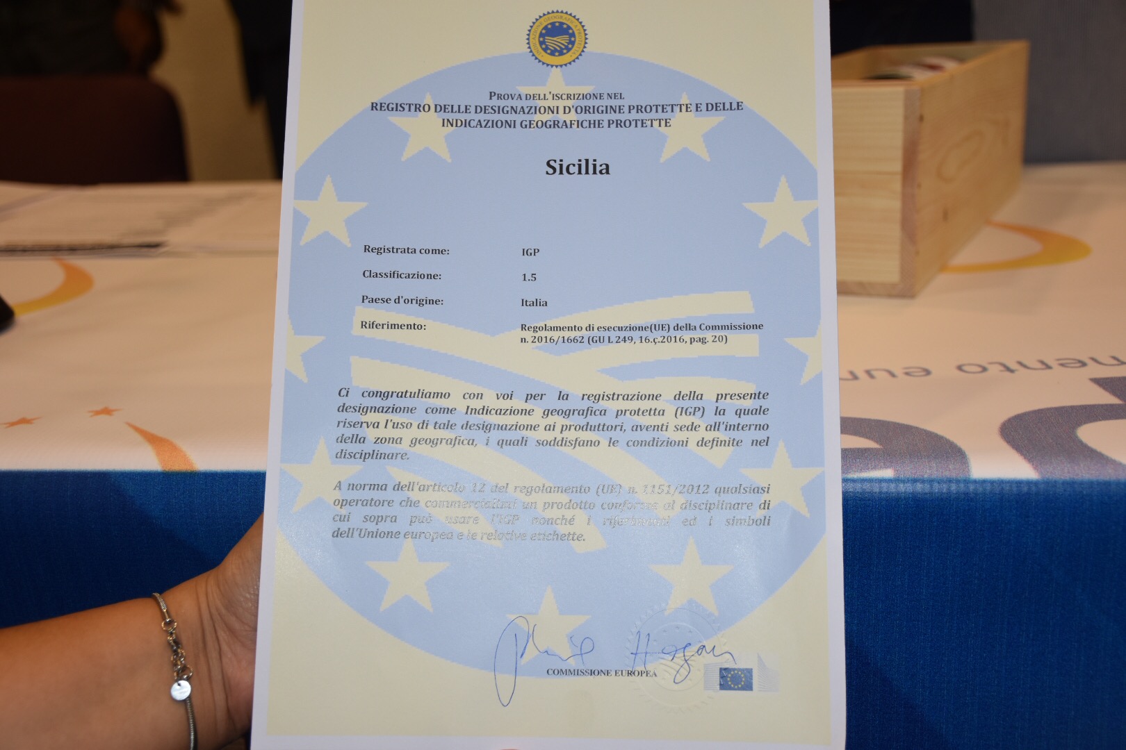 Certificato Olio Igp da Unione Europea