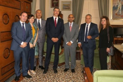 Foto di gruppo con l'ambasciatore del Pakistan alla Camera di Commercio di Catania