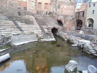 Il "laghetto" dell'Anfiteatro romano di a Catania