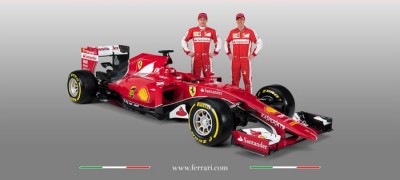 Raikkonen e Vettel dietro la nuova Ferrari SF15-T (fonte Ansa)