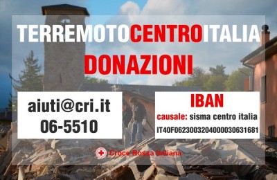 Aiuti terremoto Centro Italia