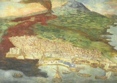 Etna_eruzione_1669 nel dipinto di Giacinto Platania