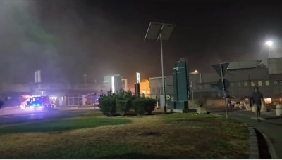Un'immagine dell'aeroporto di Catania dopo l'incendio di stanotte